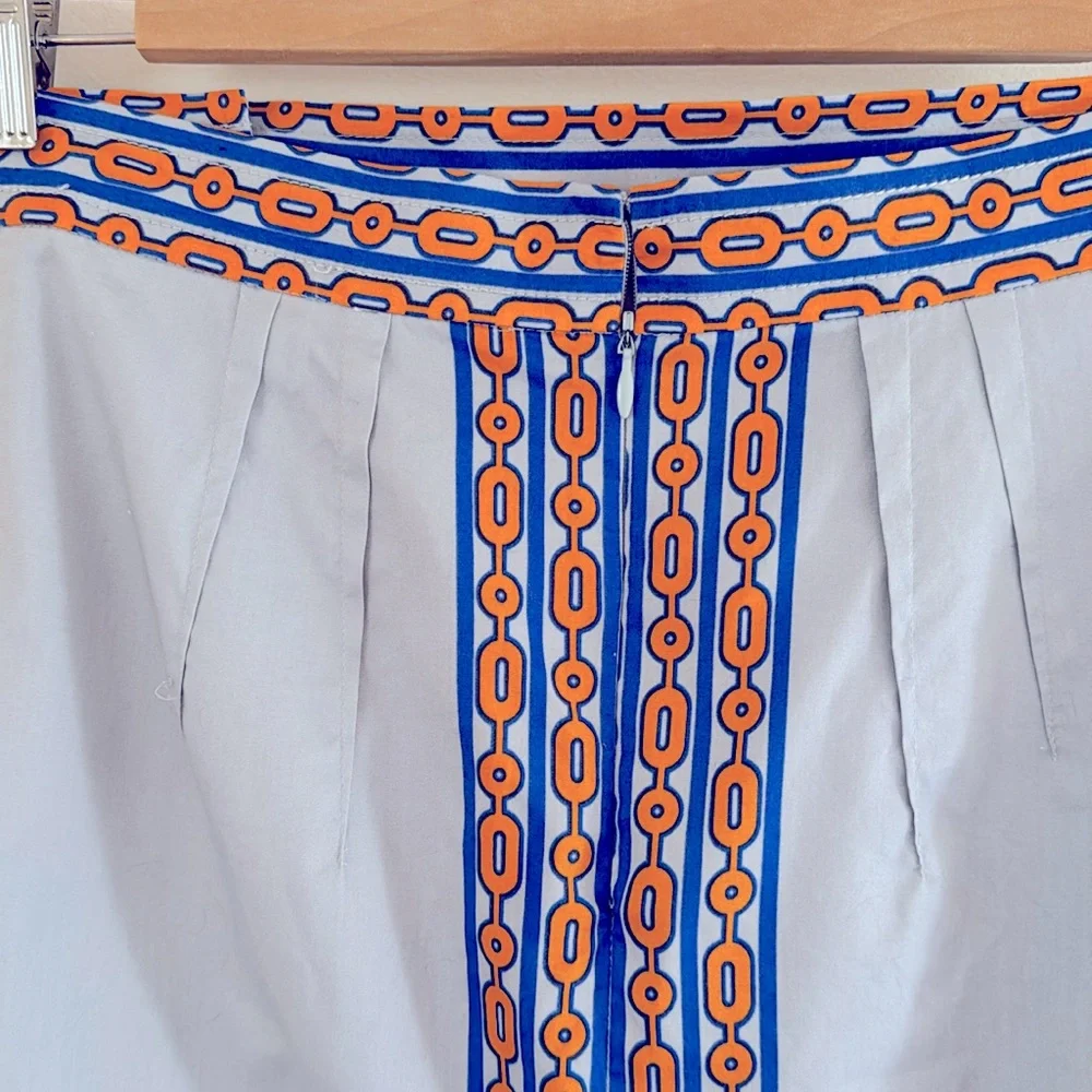 Anthropologie Plenty by Tracy Reece orange & blue mandala pencil skirt, Size 2. - Picture 6 of 10